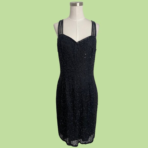 Vintage 90s Beaded Dress - Picture 1 of 8